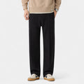 Men's Casual Loose-Fit Chinos with Stretch Broadcloth and Pleated Front - Comfortable and Stylish Full-Length Trousers 0