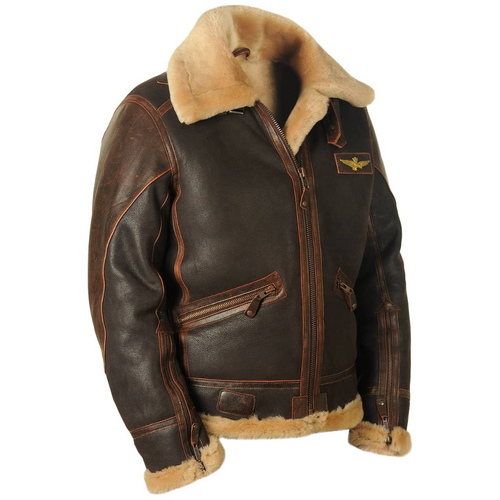 Men's Fleece-Lined Bomber Jacket with Shearling Collar and Multiple Pockets - Warm Winter Coat for Casual Style 1