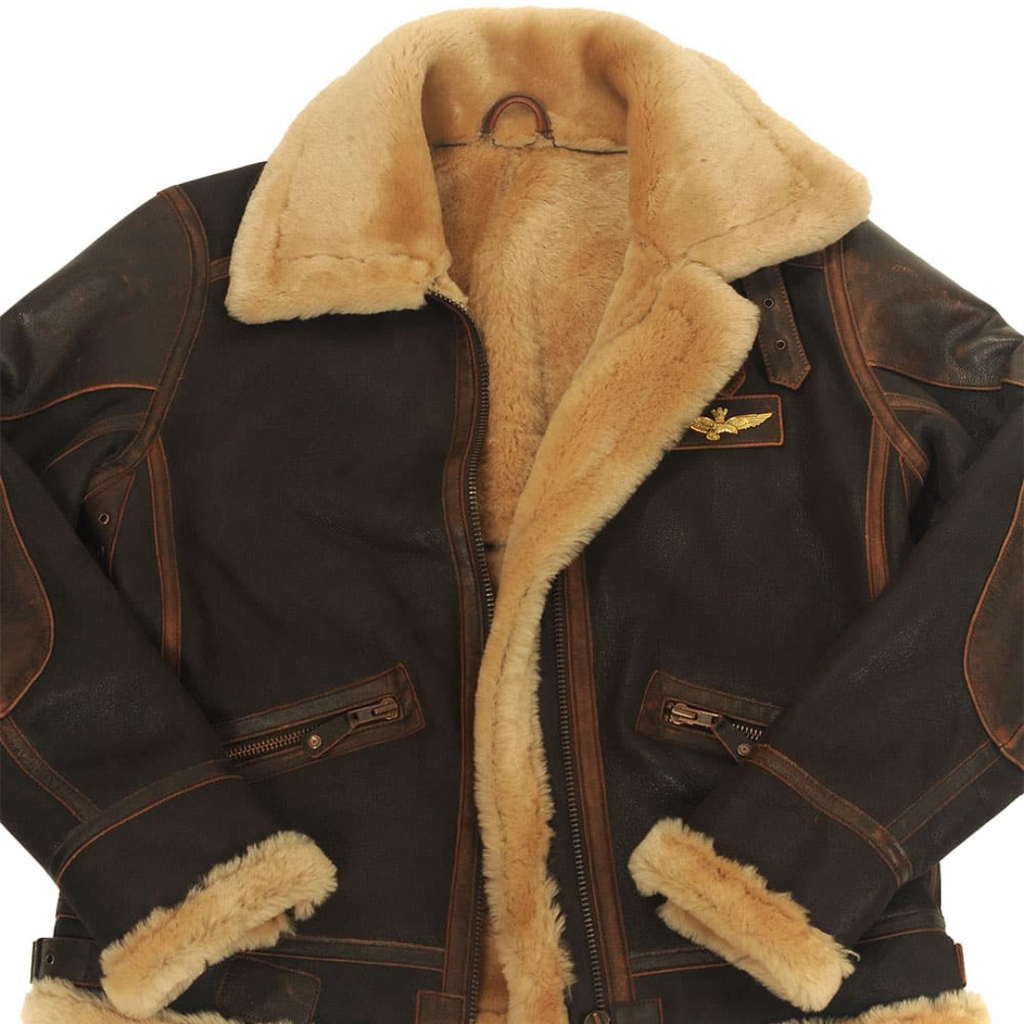 Men's Fleece-Lined Bomber Jacket with Shearling Collar and Multiple Pockets - Warm Winter Coat for Casual Style 4