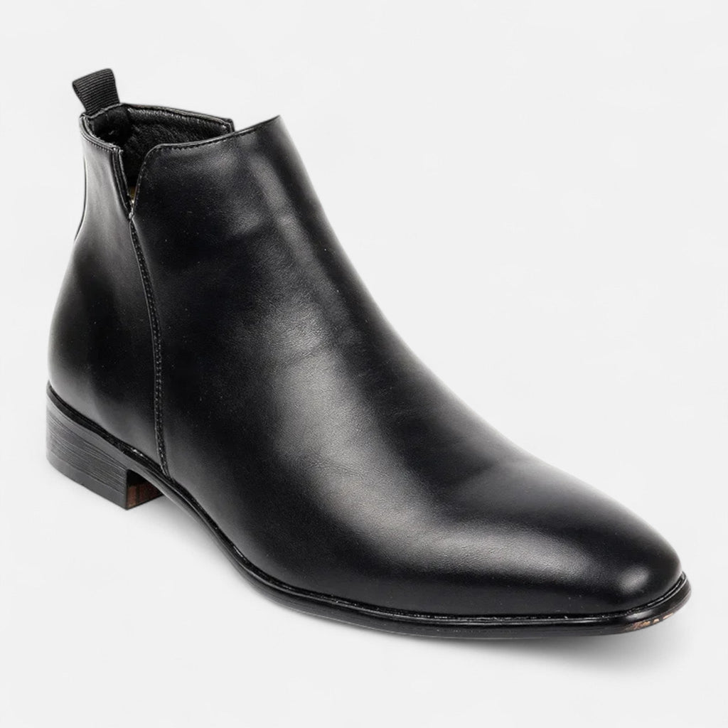 Men's Square-Toe Chelsea Boots – Durable PVC Slip-On Ankle Boots for Winter Style and Comfort 0