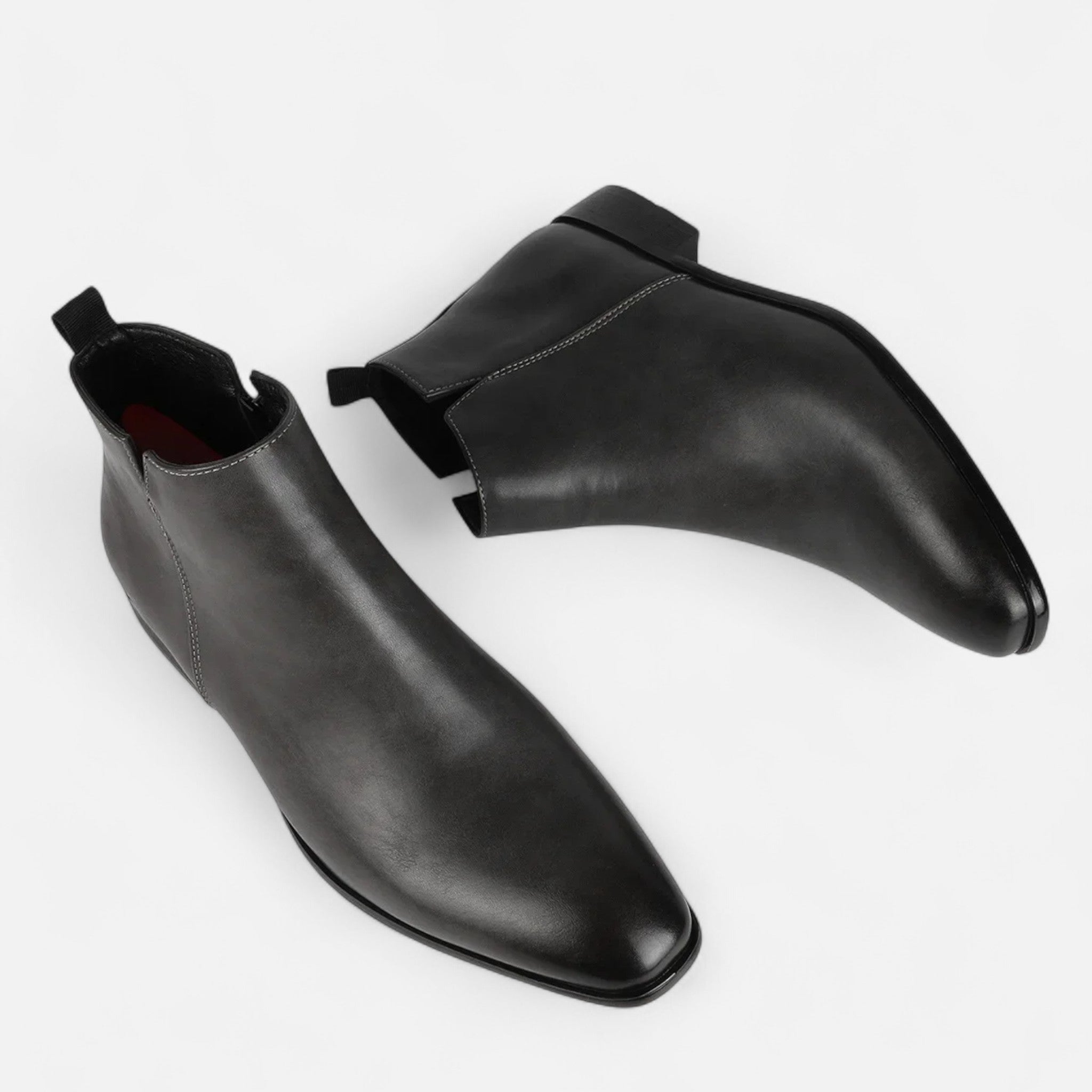 Men's Square-Toe Chelsea Boots – Durable PVC Slip-On Ankle Boots for Winter Style and Comfort 1