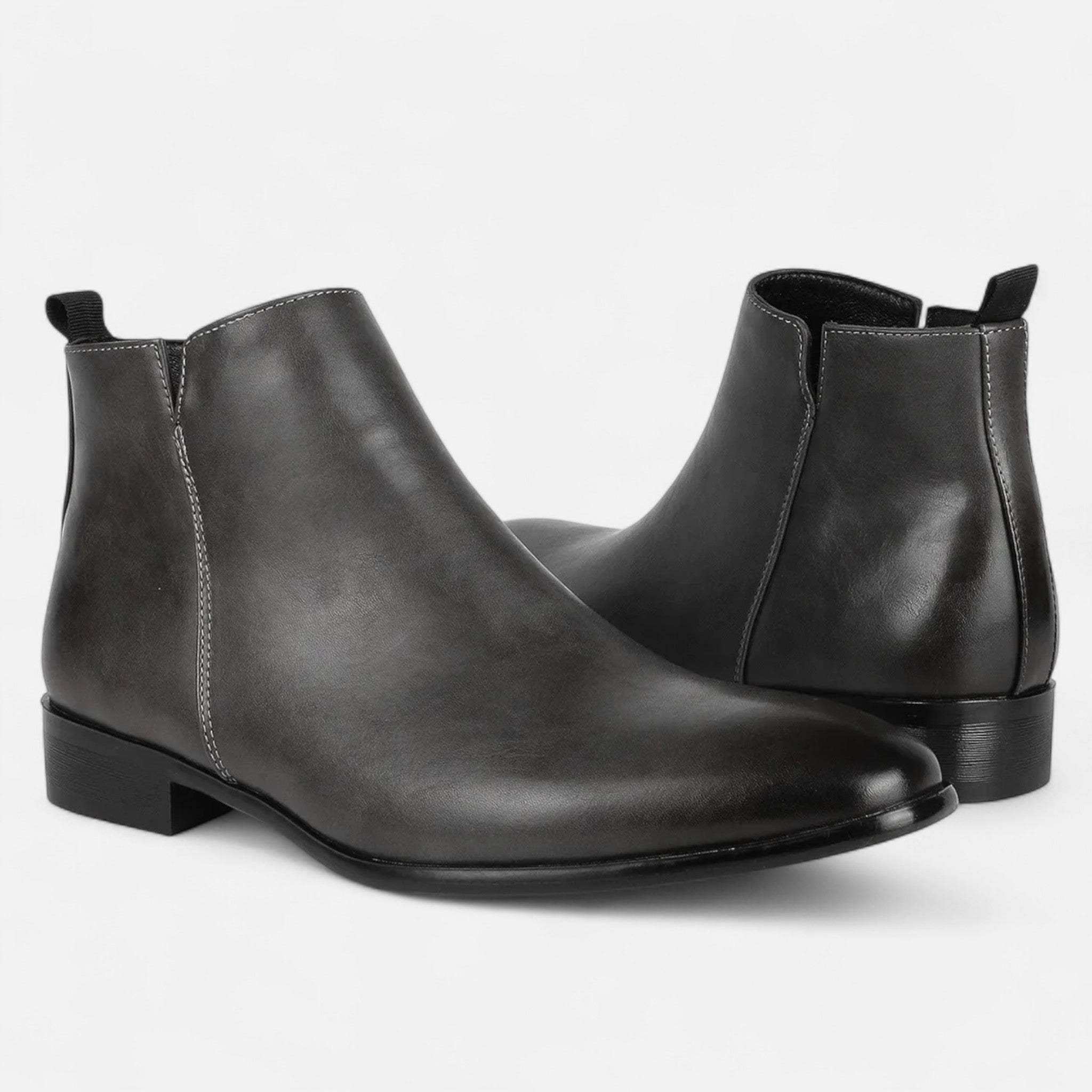 Men's Square-Toe Chelsea Boots – Durable PVC Slip-On Ankle Boots for Winter Style and Comfort 9