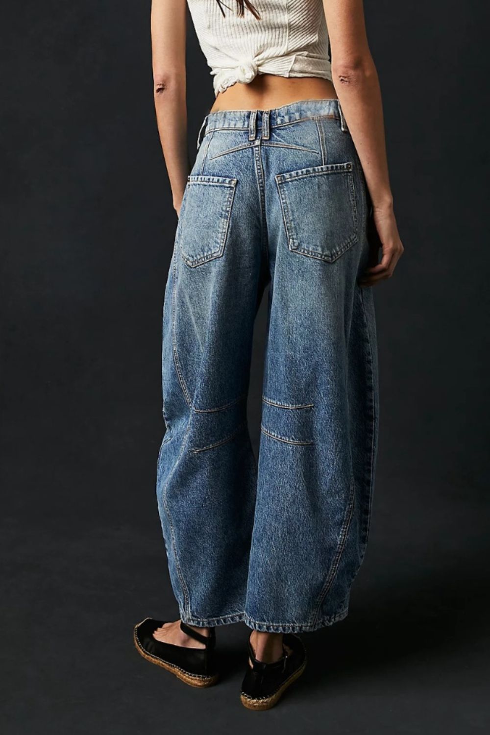Wide Leg Women’s Jeans with Pockets – Vintage-Inspired Cotton Denim, Distressed Detail, Timeless Fit 4