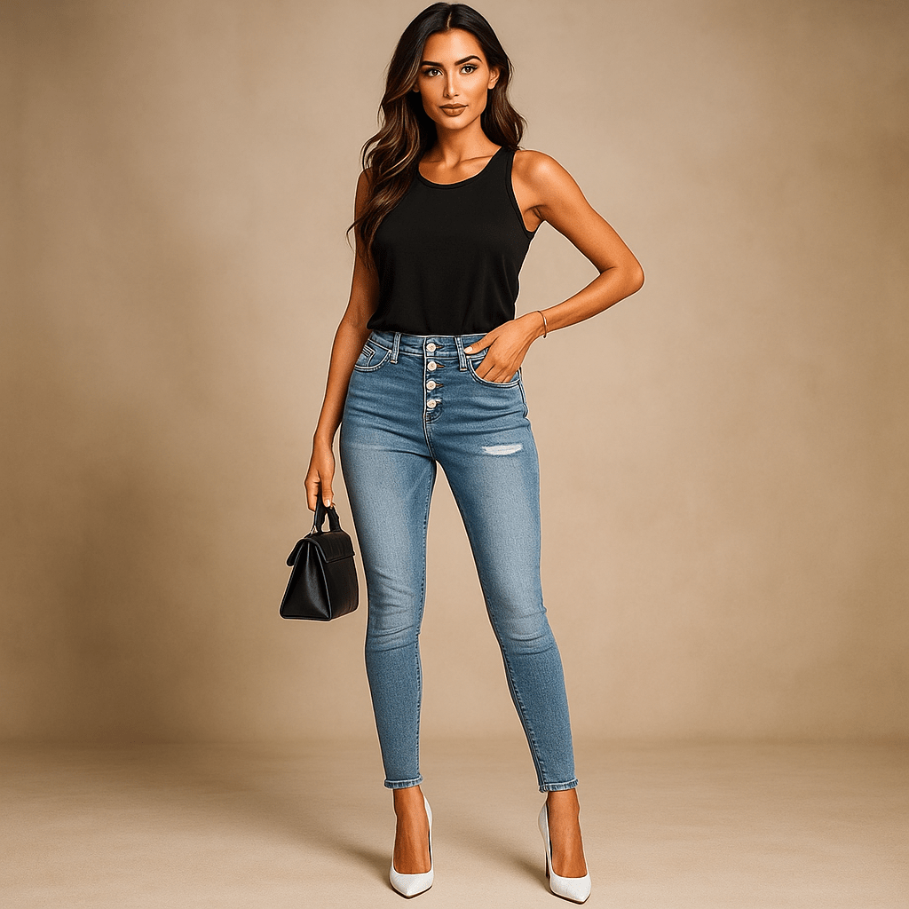 Women's Slim Fit Ripped Jeans - Comfortable Denim Casual Wear for Every Occasion, Modern Style with Moderate Stretch 0