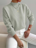 Women's Turtleneck Knit Sweater – Soft Long Sleeve Top in Relaxed Fit for Comfort and Style 0