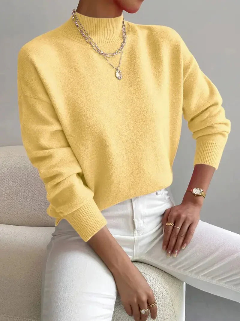 Women's Turtleneck Knit Sweater – Soft Long Sleeve Top in Relaxed Fit for Comfort and Style 3