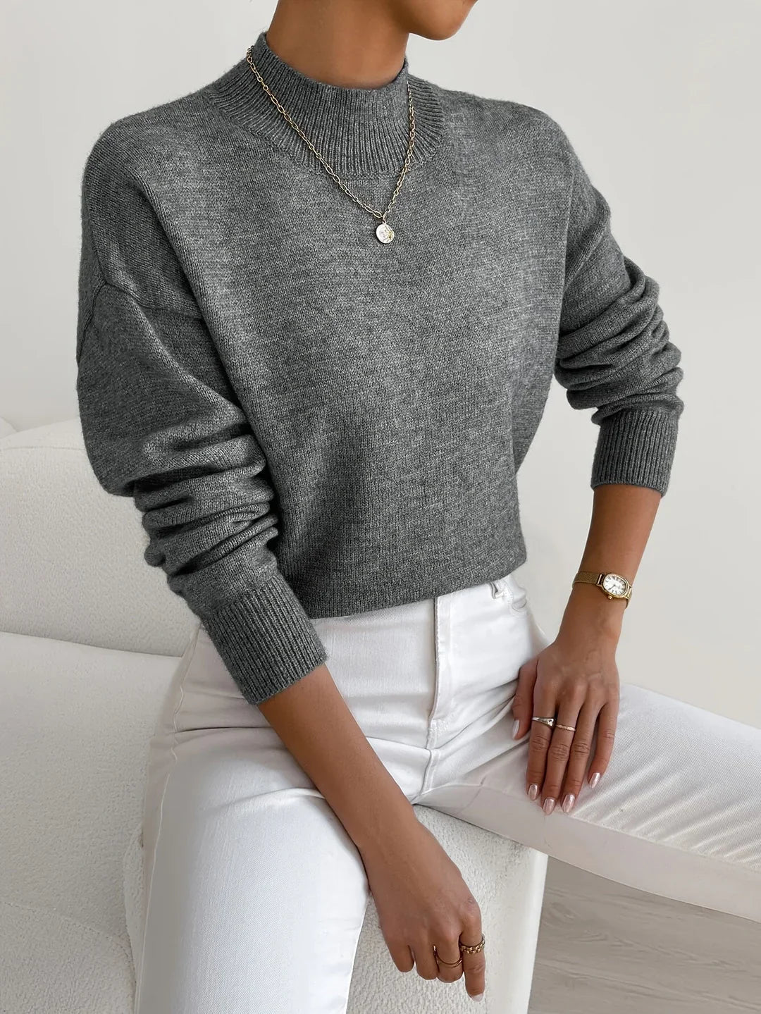Women's Turtleneck Knit Sweater – Soft Long Sleeve Top in Relaxed Fit for Comfort and Style 9